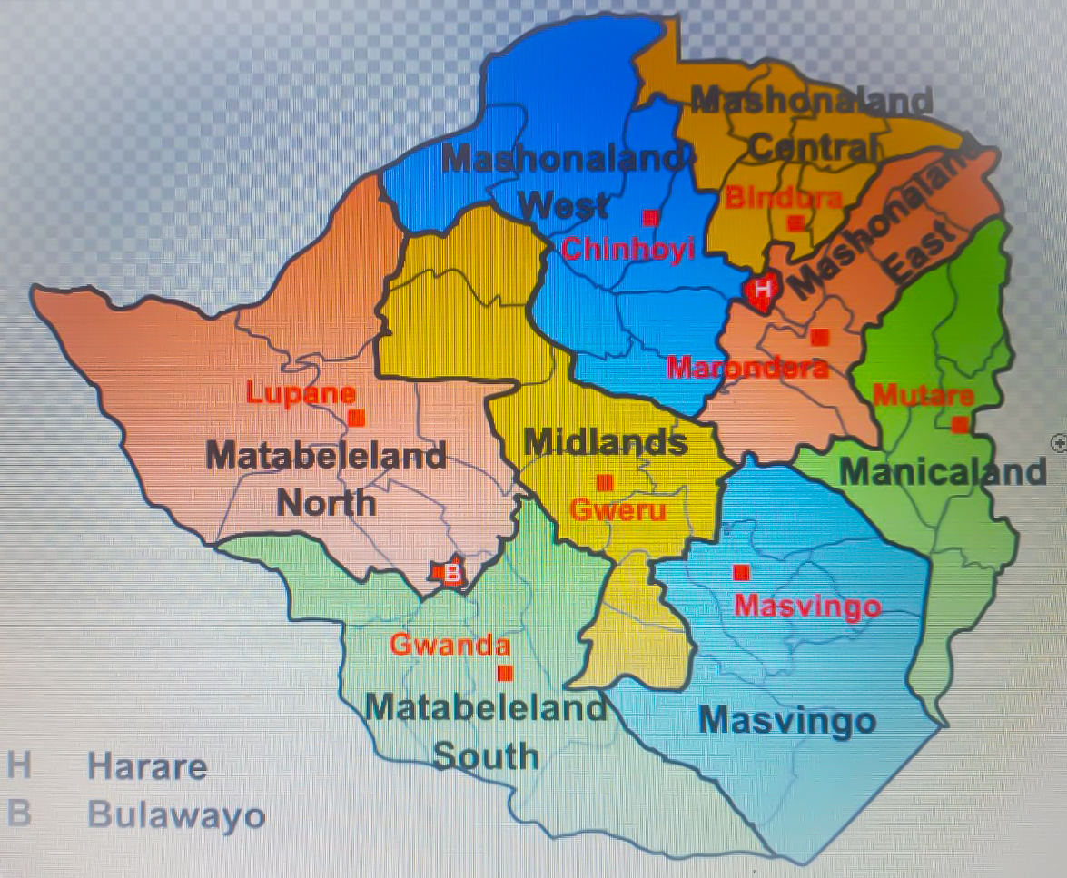Map Zimbabwe Provinces